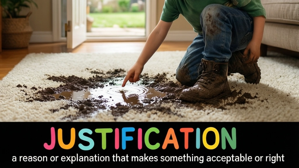 English Illustration for justification